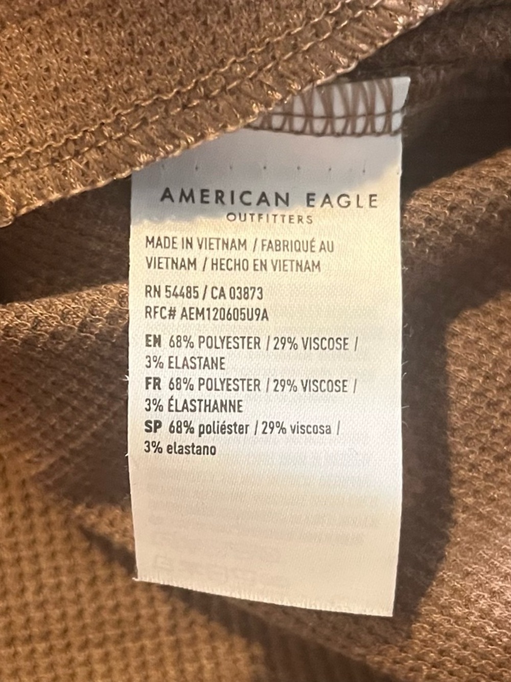 American Eagle Brown Waffle Knit Cowl Neck Oversized Sweater - M - Picture 3 of 6
